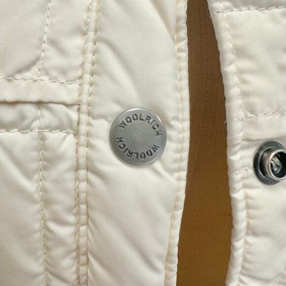 Woolrich Moccasin ivory quilted puffer chore jacket size Women's Large shacket - Picture 4 of 14